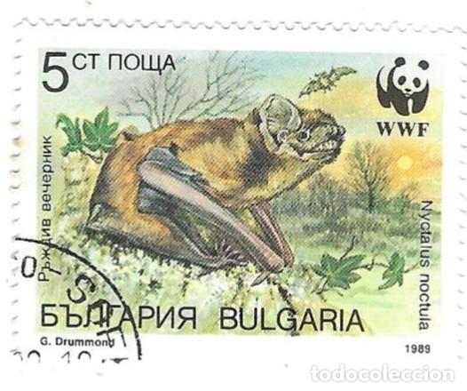 Sellos: Sello usado Bulgaria. n&ordm; 3751. WWF. Murci&eacute;lagos. Nocturno Com&uacute;n. ref. 2-bul3751