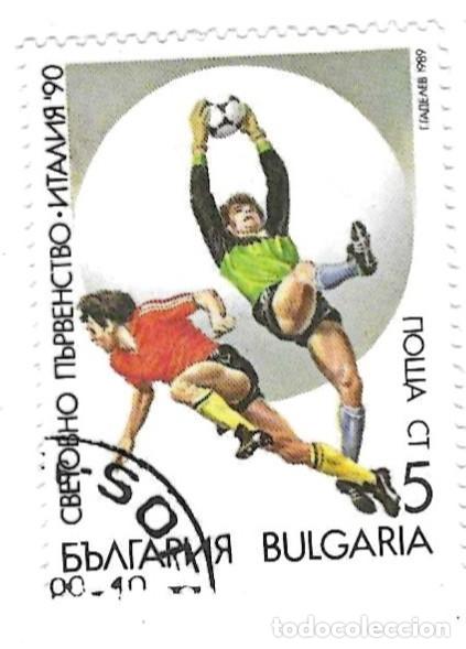 Sellos: Sello usado Bulgaria. n&ordm; 3809. Campeonato Mundial de F&uacute;tbol. Italia 90. ref. 2-bul3809