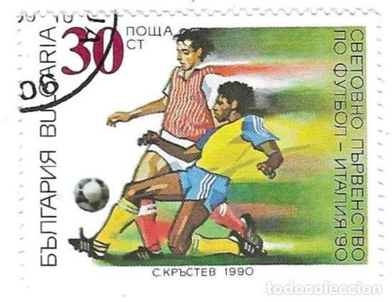 Sellos: Sello usado Bulgaria. n&ordm; 3841. Campeonato Mundial de F&uacute;tbol. Italia 90. ref. 2-bul3841