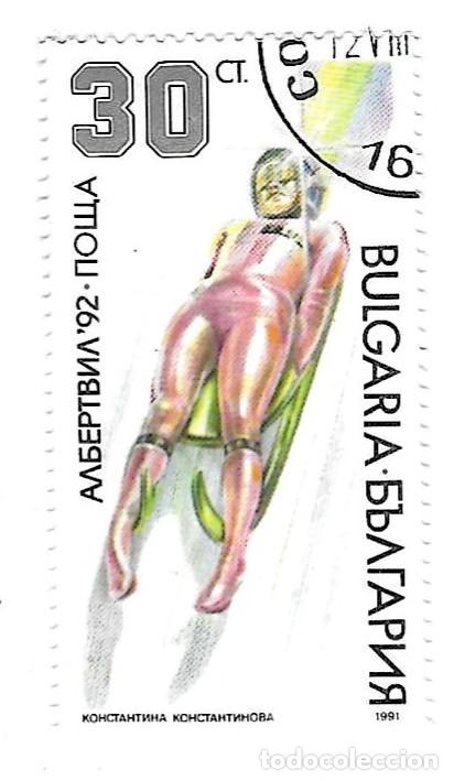 Sellos: Sello usado Bulgaria. n&ordm; 3932. Juegos Ol&iacute;mpicos de Invierno. Albertville 92. ref. 2-bul3932