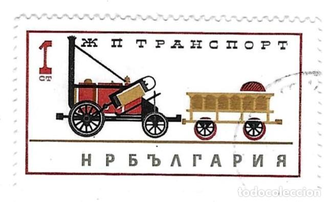 Sellos: Sello usado Bulgaria. n&ordm; 1449. Locomotoras. De Stephenson. ref. 2-bul1449