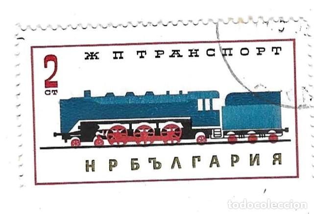 Sellos: Sello usado Bulgaria. n&ordm; 1450. Locomotoras. Vapor. ref. 2-bul1450