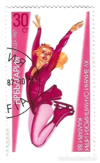 Sellos: Sello usado Bulgaria, n&ordm; 3629. Juegos Ol&iacute;mpicos de Invierno. Calgary 88, Patinaje Art. ref.2-bul3629