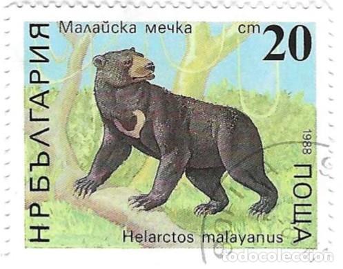 Sellos: Sello usado Bulgaria. n&ordm; 3716. Osos. Del Himalaya. ref. 2-bul3716