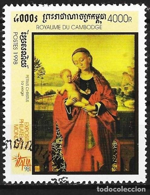 Sellos: Camboya 1998 - Mi 1857 - YT 1547 - Pintura de Petrus Christus : Virgen con el Ni&ntilde;o