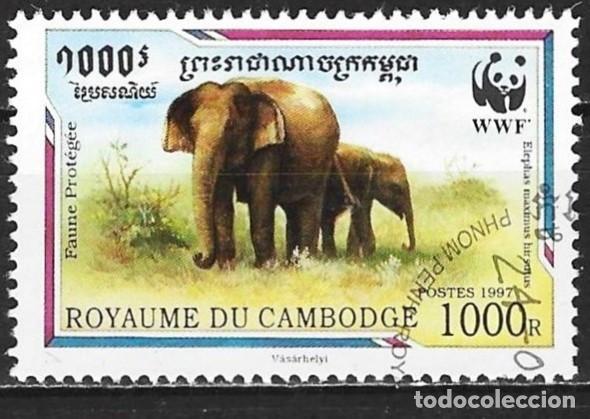 Sellos: Camer&uacute;n 1997 - Mi 1683 - YT 1402 - Elefante de Malasia