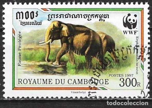 Sellos: Camer&uacute;n 1997 - Mi 1680 - YT 1399 - Elefante de Malasia