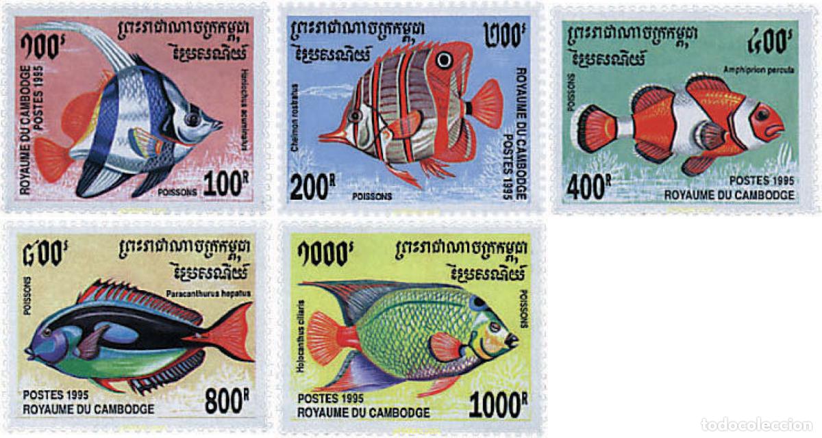 Sellos: 28591 MNH CAMBOYA 1995 PECES