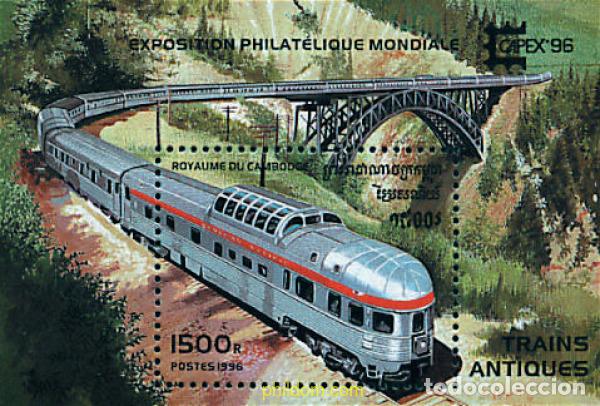 Sellos: 57972 MNH CAMBOYA 1996 LOCOMOTORAS ANTIGUAS
