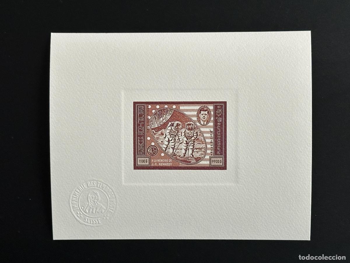 Sellos: Khmer 1974 Mi. 387 a prueba de artistas Kennedy Apollo Astronautas Space brown