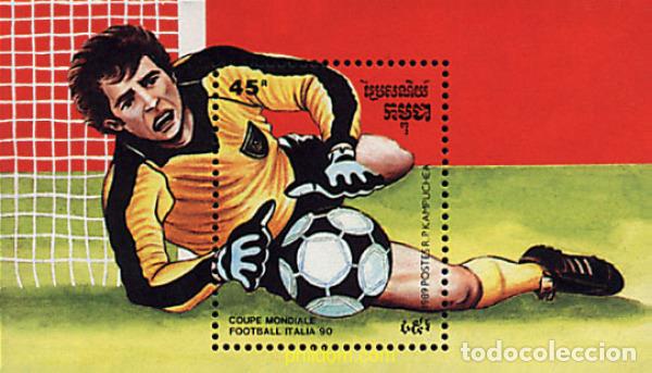 Timbres: 68095 MNH CAMBOYA KAMPUCHEA 1989 COPA DEL MUNDO DE FUTBOL. ITALIA-90