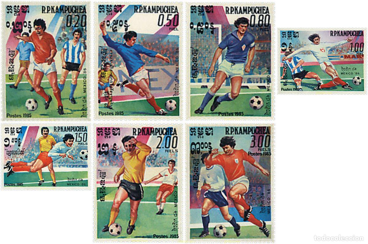 Timbres: 29113 MNH CAMBOYA KAMPUCHEA 1985 COPA DEL MUNDO DE FUTBOL. MEXICO-86