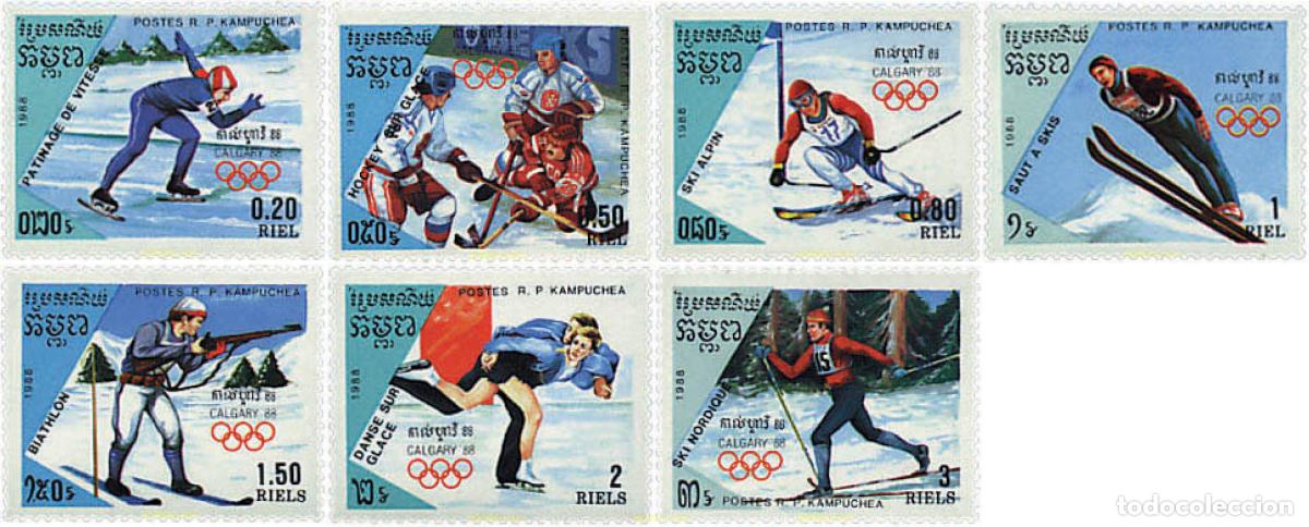 Briefmarken: 70573 MNH CAMBOYA KAMPUCHEA 1988 15 JUEGOS OLIMPICOS INVIERNO CALGARY 1988