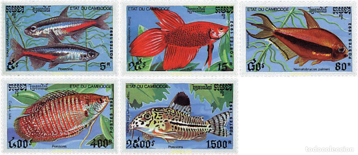 Sellos: 29691 MNH CAMBOYA 1992 PECES
