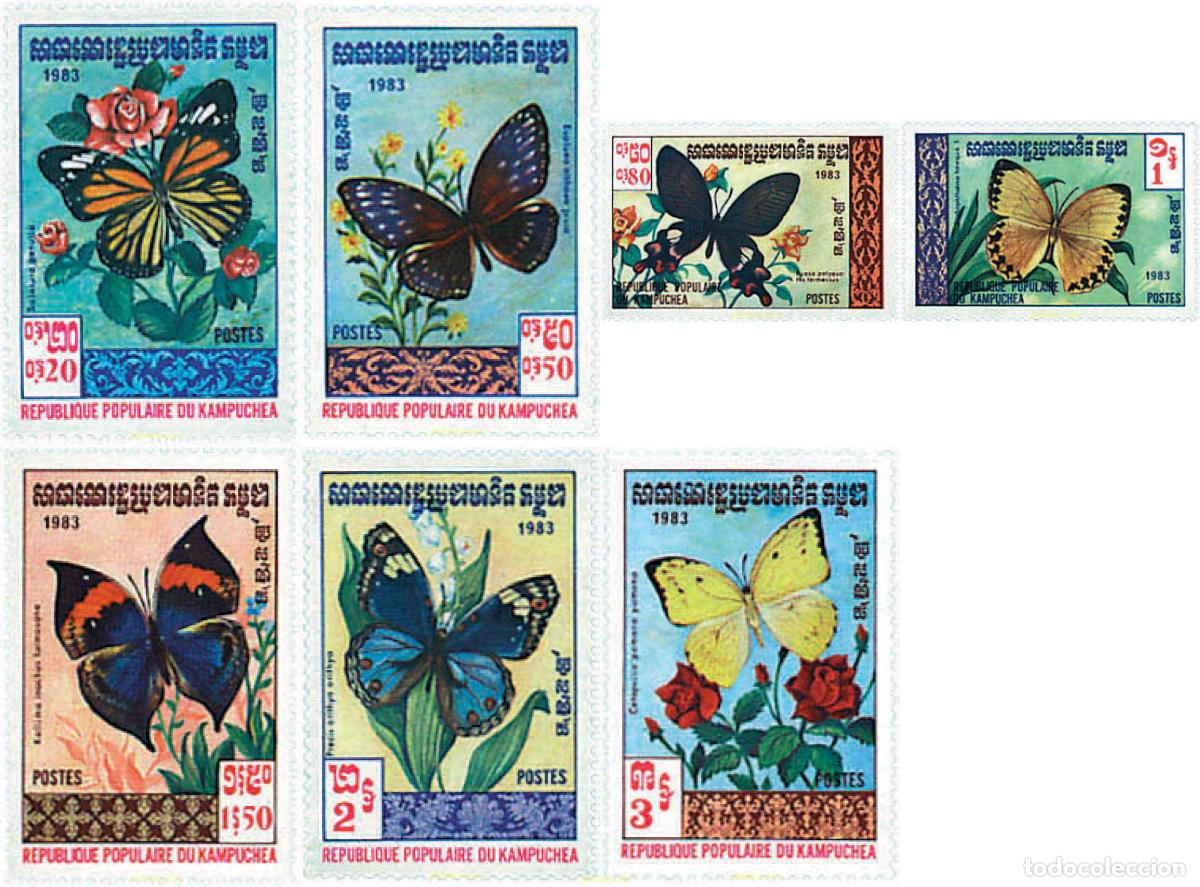 Sellos: 94227 MNH CAMBOYA KAMPUCHEA 1983 MARIPOSAS
