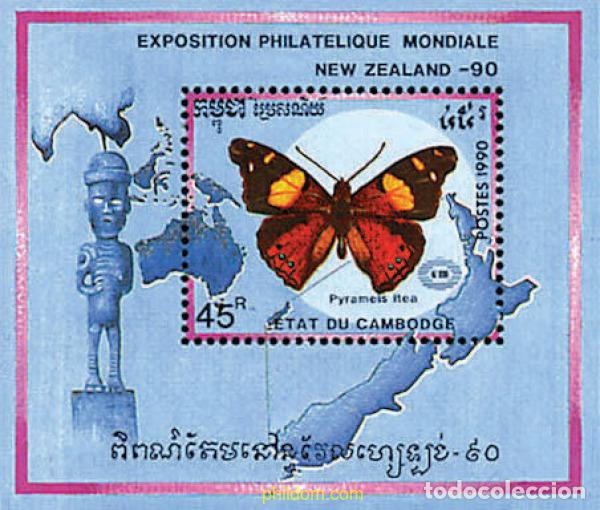 Sellos: 75607 MNH CAMBOYA 1990 NEW ZEALAND 90. EXPOSICION FILATELICA INTERNACIONAL