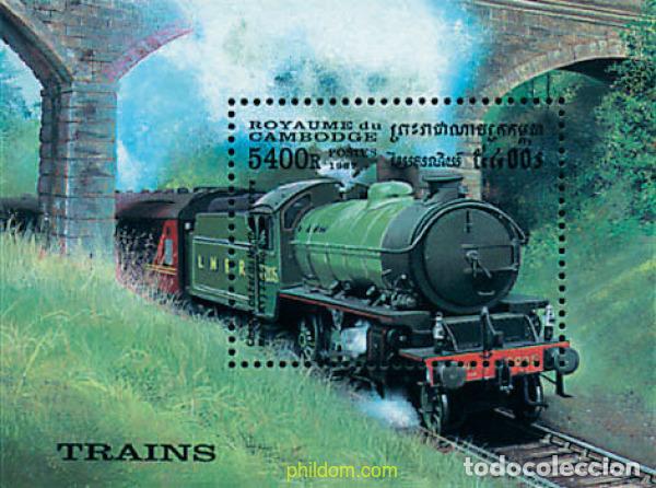 Sellos: 57975 MNH CAMBOYA 1997 LOCOMOTORAS ANTIGUAS