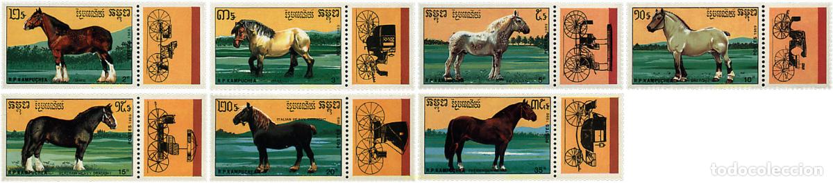 Sellos: 53918 MNH CAMBOYA KAMPUCHEA 1989 CABALLOS