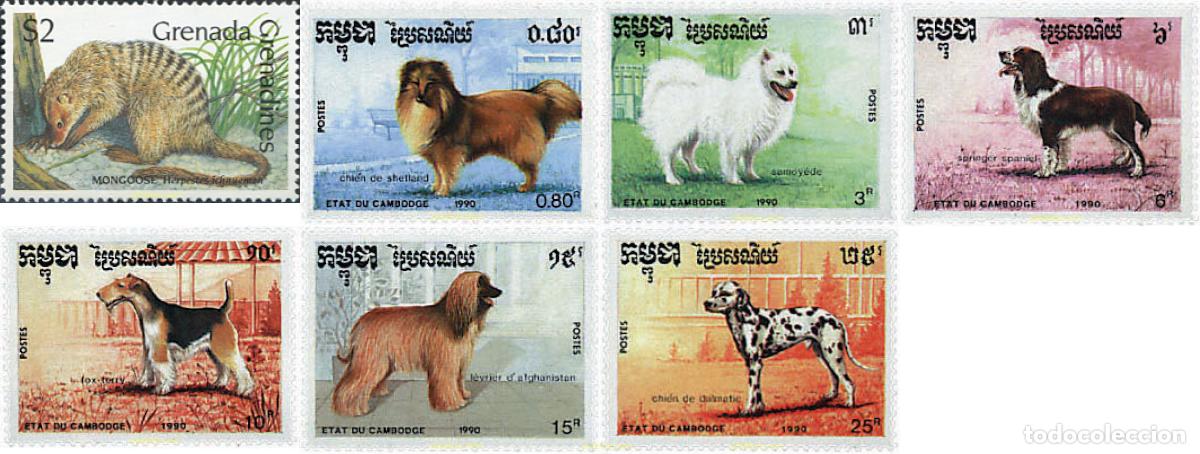Sellos: 49274 MNH CAMBOYA 1990 PERROS DE RAZA