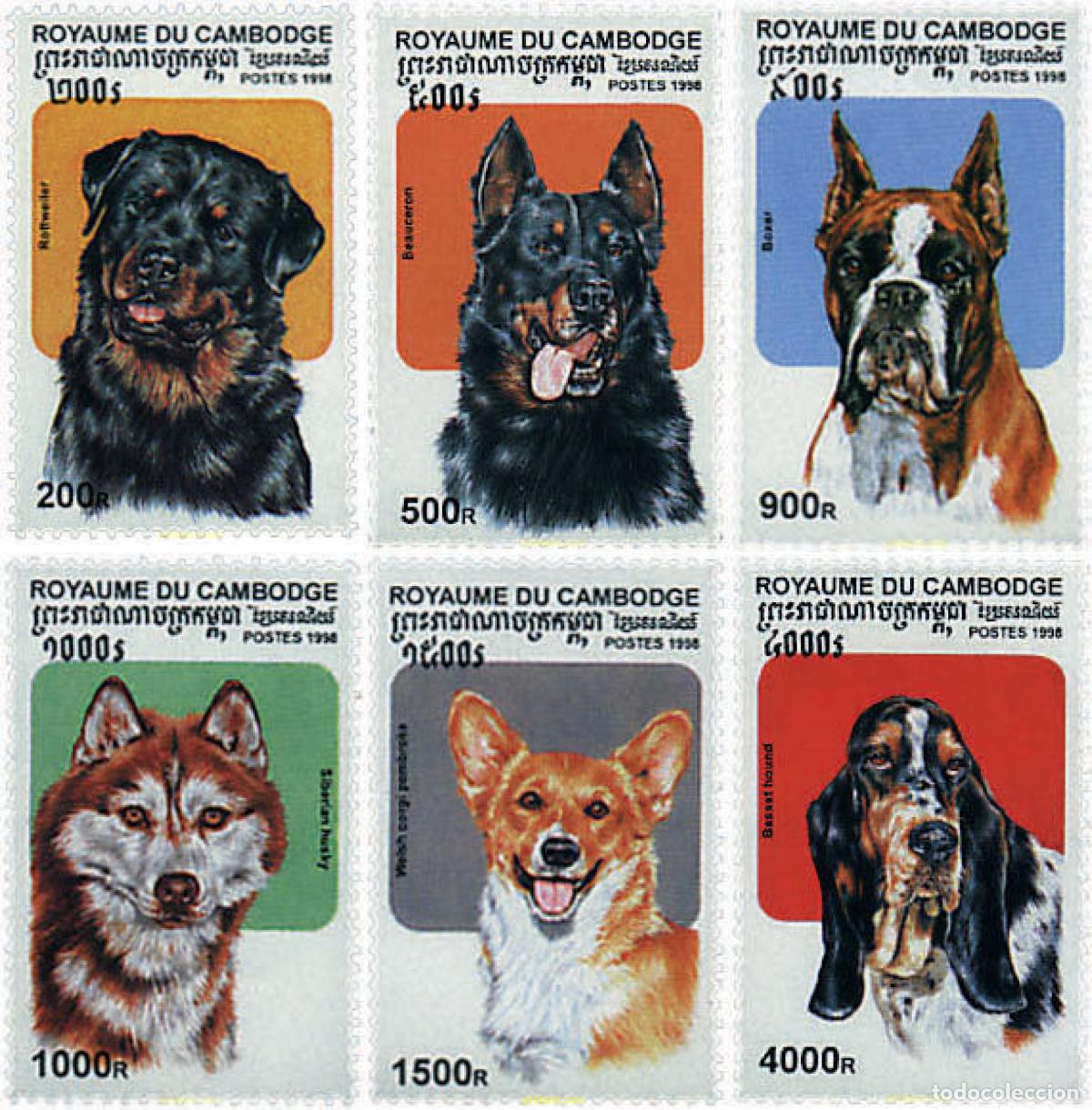 Francobolli: 47736 MNH CAMBOYA 1998 PERROS DE RAZA