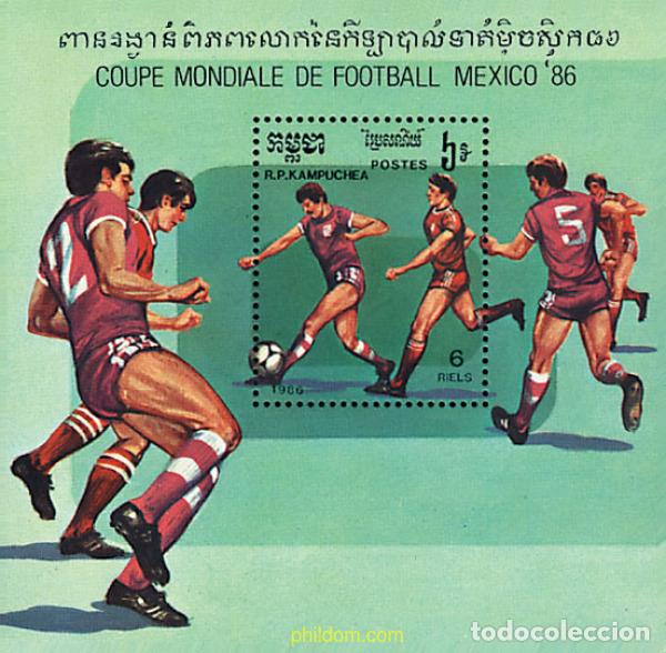 Stamps: 39777 MNH CAMBOYA KAMPUCHEA 1986 COPA DEL MUNDO DE FUTBOL. MEXICO-86