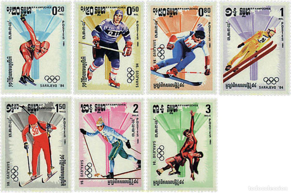 Stamps: 72687 MNH CAMBOYA KAMPUCHEA 1984 14 JUEGOS OLIMPICOS INVIERNO SARAJEVO 1984