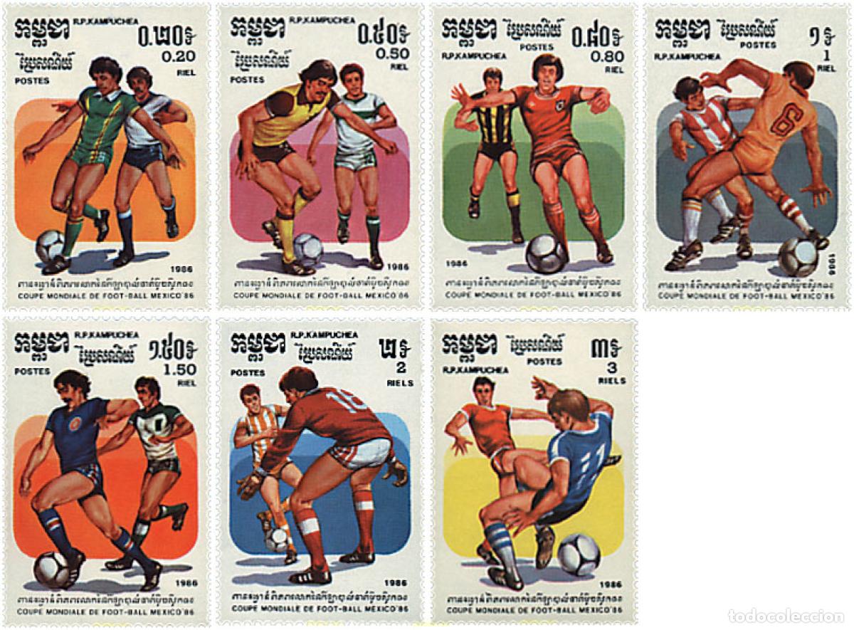 Stamps: 37004 MNH CAMBOYA KAMPUCHEA 1986 MUNDIAL DE FUTBOL MEXICO 86