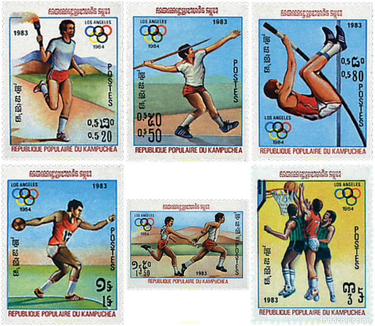 Sellos: 634068 MNH CAMBOYA KAMPUCHEA 1983 23 JUEGOS OLIMPICOS VERANO LOS ANGELES 1984