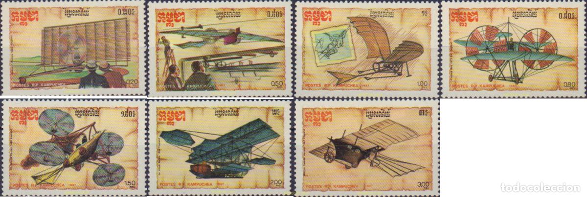 Sellos: 68669 MNH CAMBOYA KAMPUCHEA 1987 PIONEROS DE LA AVIACION