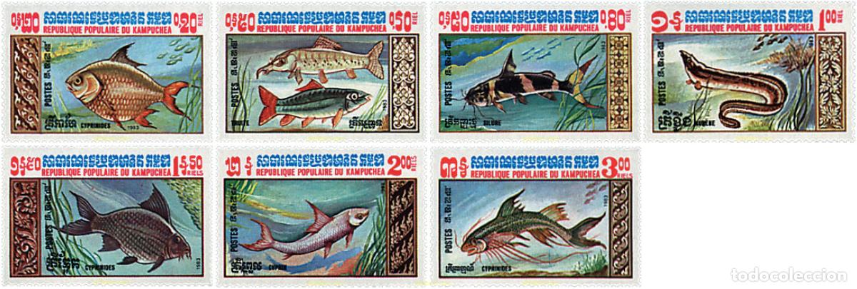 Sellos: 69575 MNH CAMBOYA KAMPUCHEA 1983 PECES