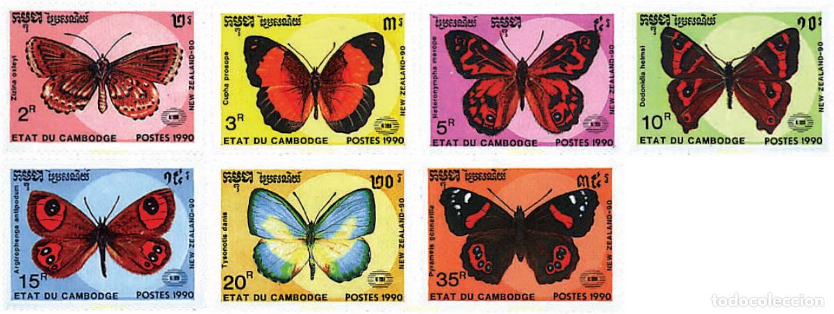 Sellos: 75606 MNH CAMBOYA 1990 NEW ZEALAND 90. EXPOSICION FILATELICA INTERNACIONAL