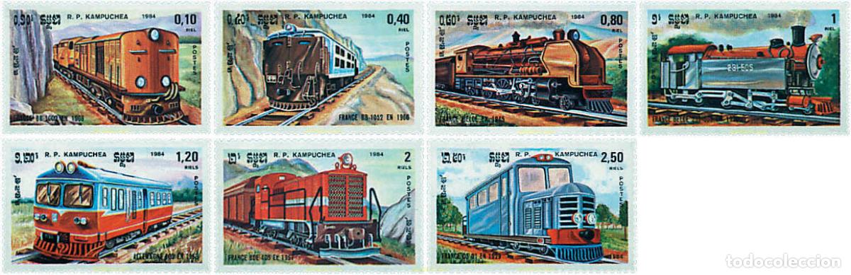 Sellos: 60960 MNH CAMBOYA KAMPUCHEA 1984 LOCOMOTORAS