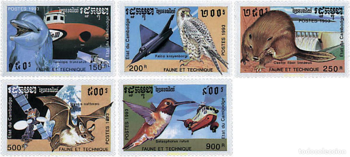 Stamps: 34023 MNH CAMBOYA 1993 FAUNA Y TECNOLOGIA