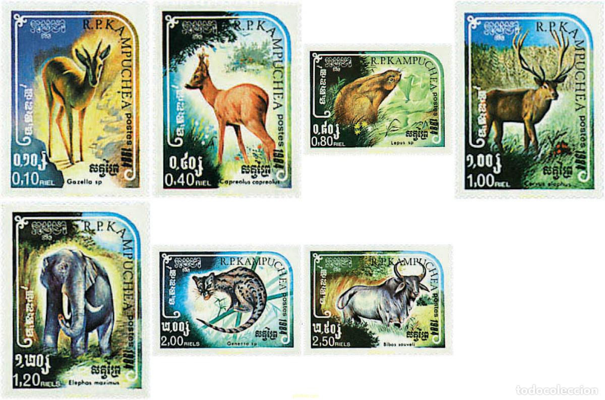 Sellos: 29704 MNH CAMBOYA KAMPUCHEA 1984 FAUNA SALVAJE