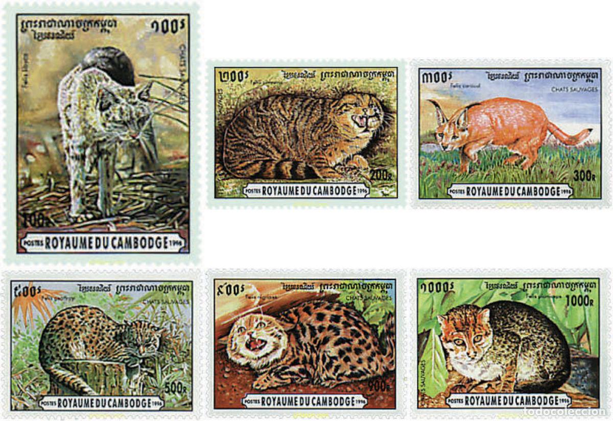 Briefmarken: 37617 MNH CAMBOYA 1996 GATOS SALVAJES