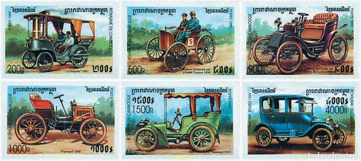 Francobolli: 58491 MNH CAMBOYA 1999 COCHES ANTIGUOS