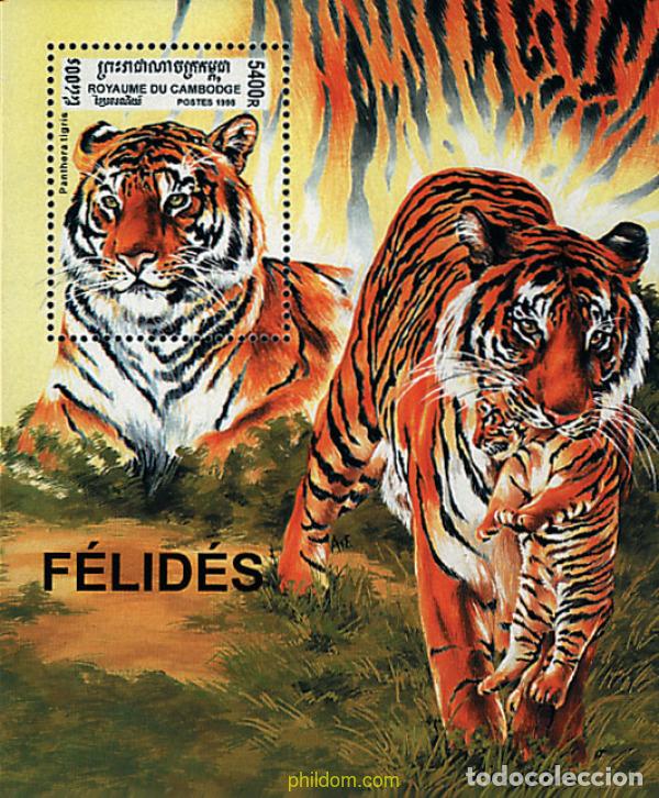 Francobolli: 36468 MNH CAMBOYA 1998 FELINOS