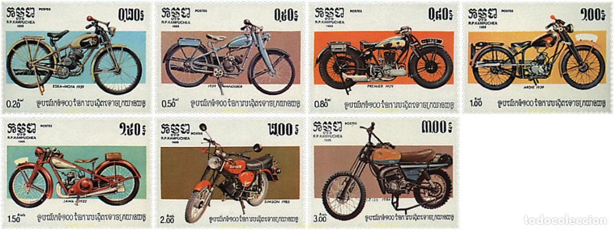 Sellos: 39534 MNH CAMBOYA KAMPUCHEA 1985 CENTENARIO DE LA MOTOCICLETA