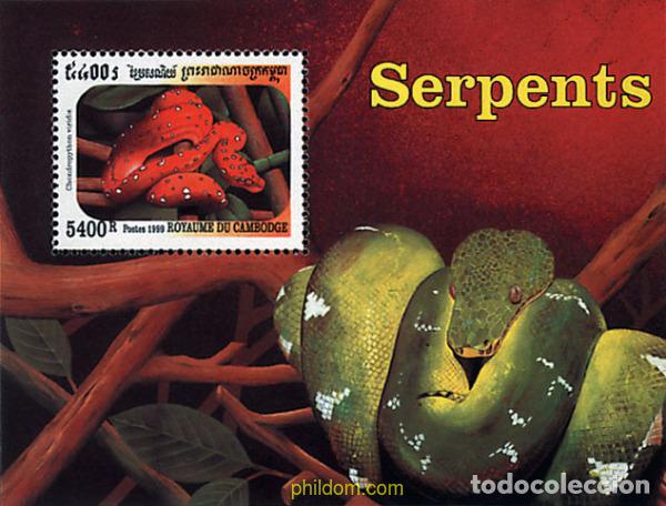 Sellos: 72008 MNH CAMBOYA 1999 SERPIENTES