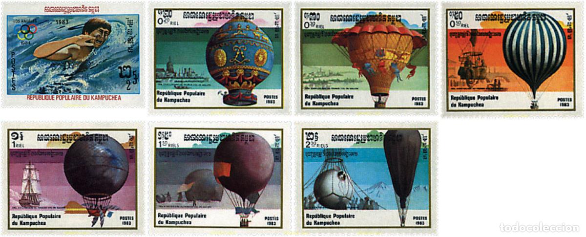 Sellos: 70292 MNH CAMBOYA KAMPUCHEA 1983 200 ANIVERSARIO DE LA PRIMERA ASCENSION EN GLOBO