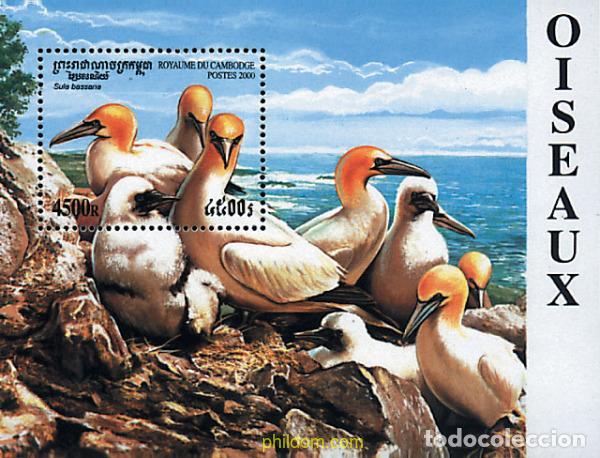 Sellos: 72021 MNH CAMBOYA 2000 FAUNA. AVES MARINAS
