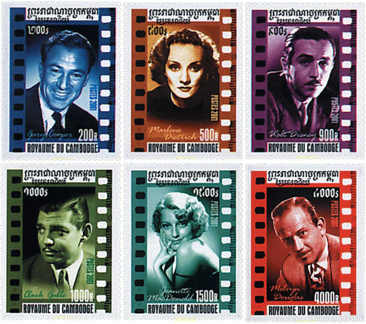 Sellos: 72032 MNH CAMBOYA 2001 ACTORES Y REALIZADORES DE CINEMA