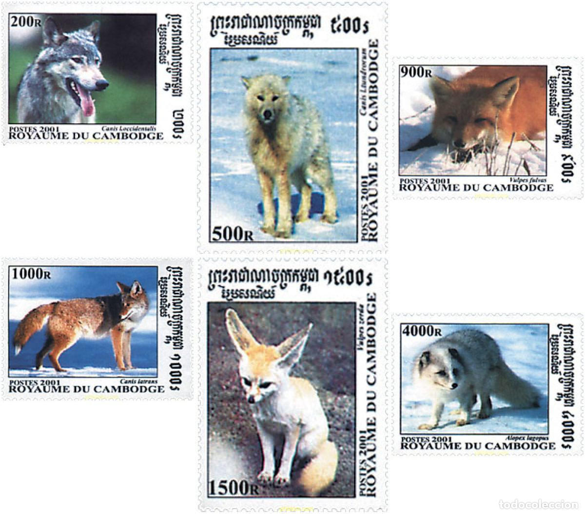 Timbres: 97910 MNH CAMBOYA 2001 PERROS SALVAJES