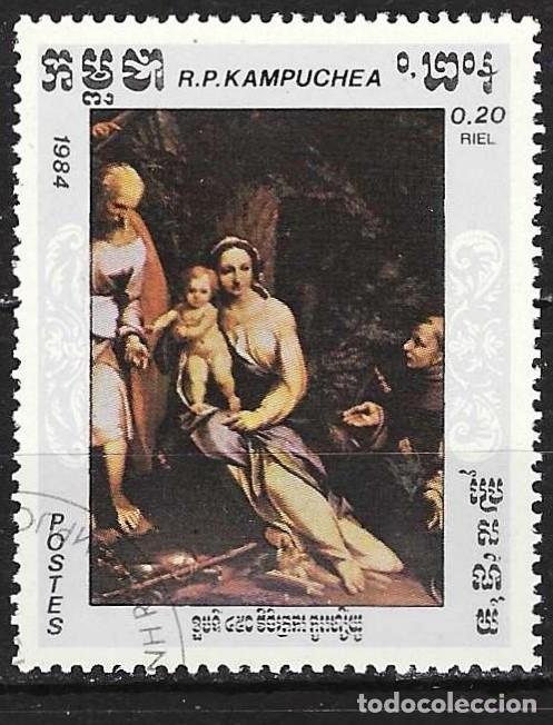 Sellos: Kampuchea 1984 - Mi 620 - YT 512 - Cuadro de Antonio Allegri