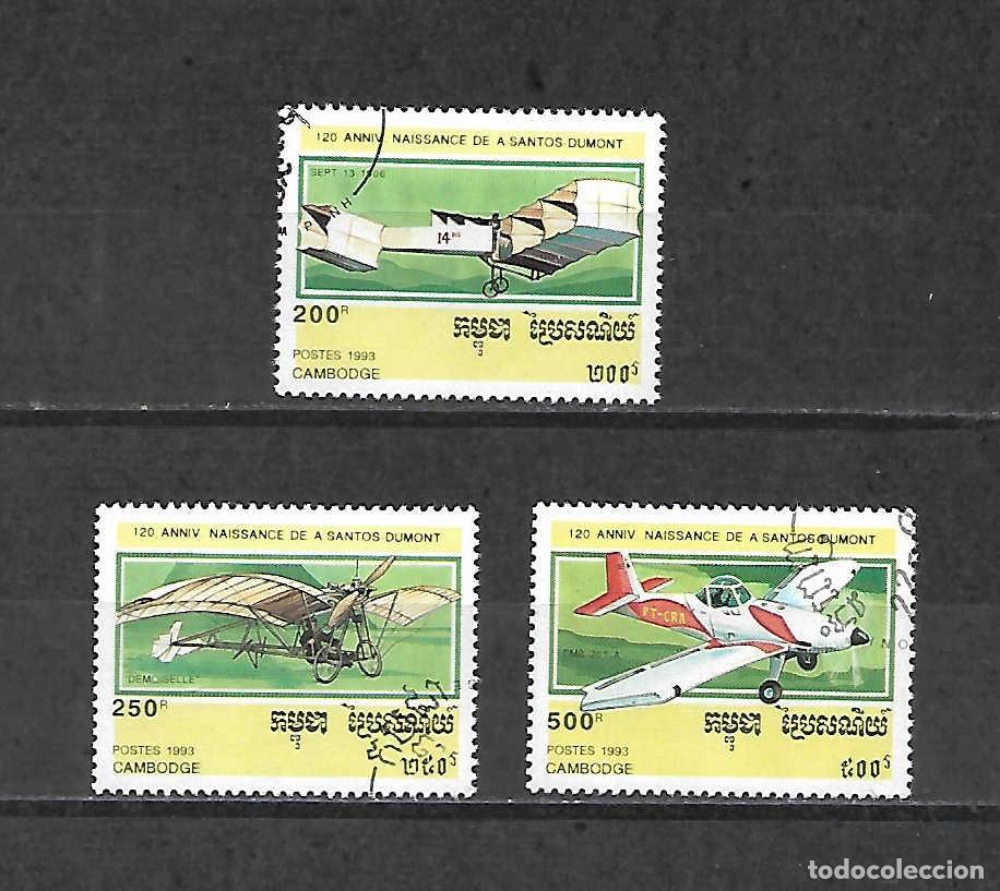 Sellos: Aviones de Santos Dumont (1873-1932), Camboya. sellos a&ntilde;o 1993