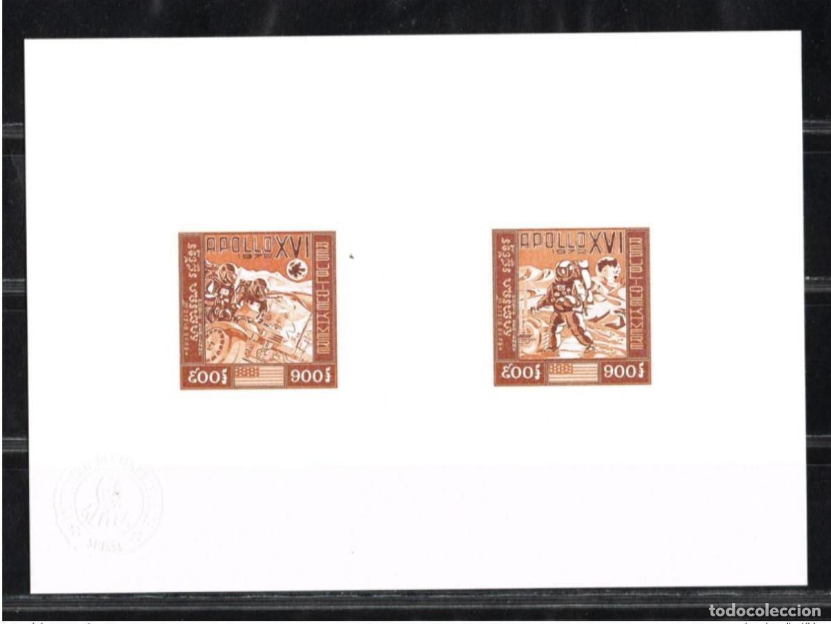 Sellos: Khmer 1972 Mi. 349 - 350 Apolo XVI Artist's Proof Space USA