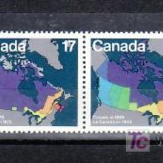 Francobolli: CANADA 769/72 SIN CHARNELA, GEOGRAFIA, EVOLUCION DEL MAPA DE CANADA
