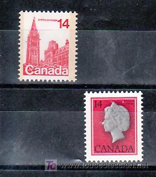 Sellos: CANADA  656/7 SIN CHARNELA, MONARQUIA, REINA ISABEL II, EDIFICIO PARLAMENTO, - Foto 1