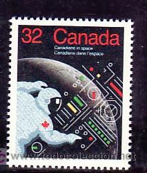 Sellos: CANADA  905 SIN CHARNELA, CANADA EN EL ESPACIO, PROGRAMA COOPERACION CANADA - EE.UU. - Foto 1