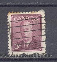Sellos: CANADA-GEORGE VI- USADO CON CHARNELA - Foto 1